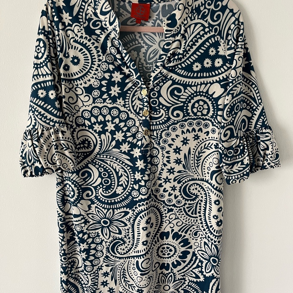 Paisley Print V-Neck Tracy Negoshian Dress